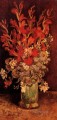 Jarrón con gladiolos y claveles Vincent van Gogh Impresionismo Flores